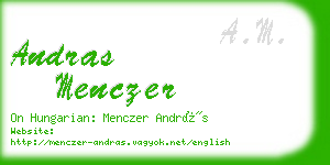 andras menczer business card